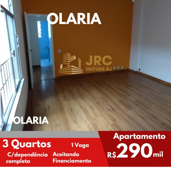 Foto 1 de Apartamento com 3 Quartos à venda, 90m² em Olaria, Rio de Janeiro