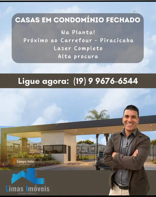 Foto 1 de Casa de Condomínio com 2 Quartos à venda, 48m² em Gleba California, Piracicaba