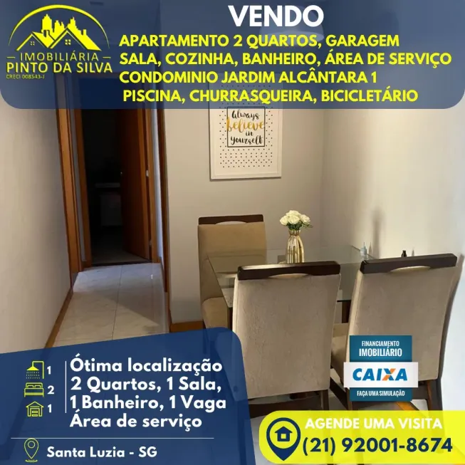 Foto 1 de Apartamento com 2 Quartos à venda, 57m² em Santa Luzia, São Gonçalo