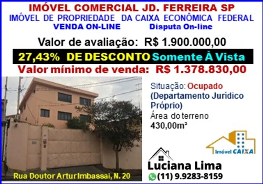 Foto 1 de Imóvel Comercial com 1 Quarto à venda, 430m² em Ferreira, São Paulo