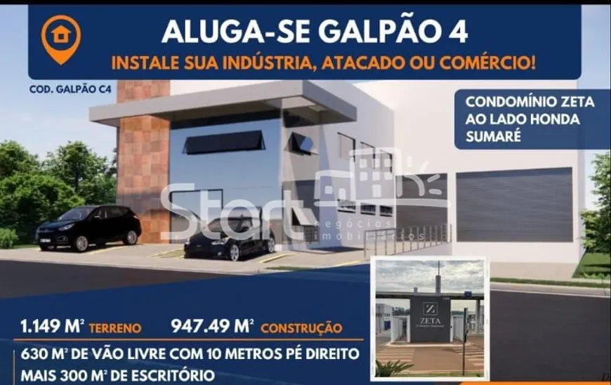 Foto 1 de Galpão/Depósito/Armazém para alugar, 947m² em Jardim Dulce, Sumaré