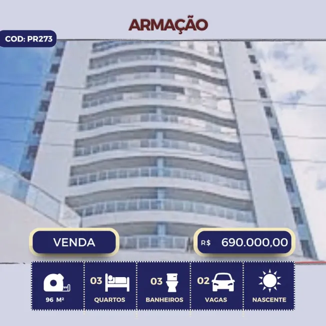 Foto 1 de Apartamento com 3 Quartos à venda, 96m² em Armação, Salvador