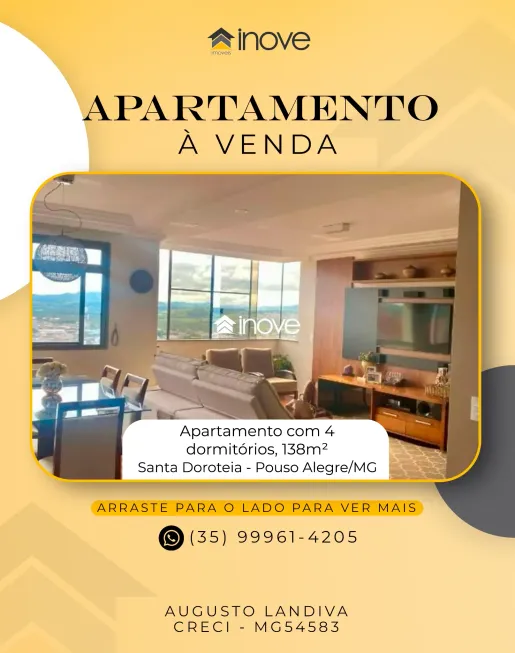 Foto 1 de Apartamento com 4 Quartos à venda, 138m² em Santa Dorotéia, Pouso Alegre