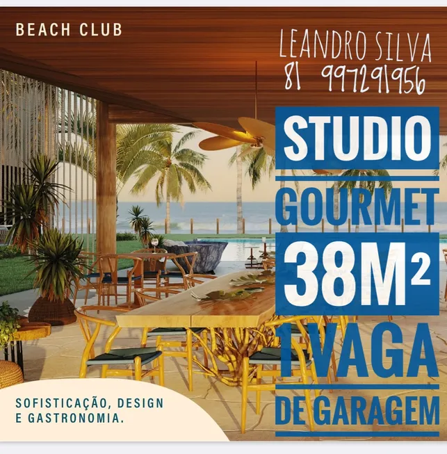 Foto 1 de Flat com 1 Quarto à venda, 39m² em Praia dos Carneiros, Tamandare