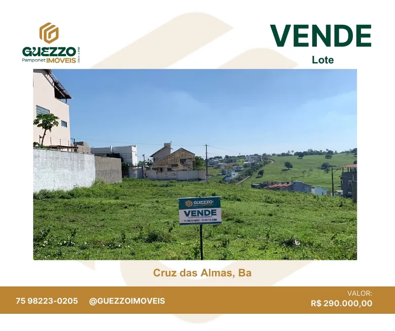 Foto 1 de Lote/Terreno à venda, 504m² em Centro, Cruz das Almas