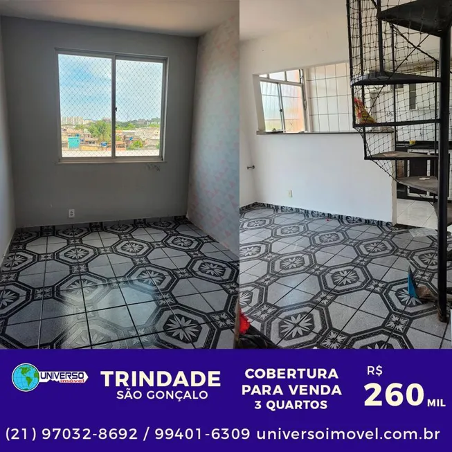 Foto 1 de Cobertura com 3 Quartos à venda, 85m² em Trindade, São Gonçalo