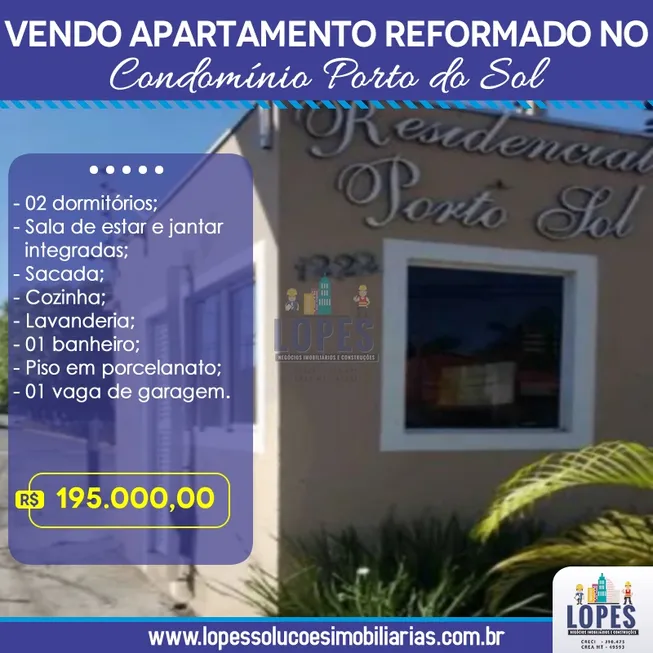 Foto 1 de Apartamento com 2 Quartos à venda, 68m² em Despraiado, Cuiabá