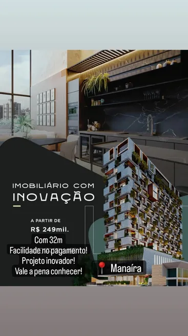 Foto 1 de Apartamento com 1 Quarto à venda, 32m² em Manaíra, João Pessoa