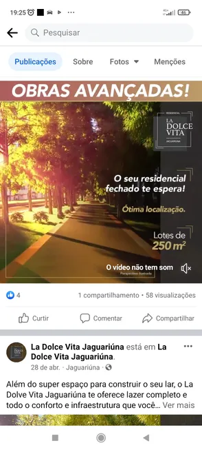 Foto 1 de Lote/Terreno à venda, 250m² em Colinas do Castelo, Jaguariúna