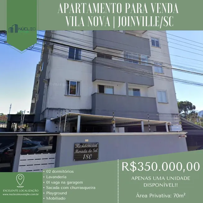 Foto 1 de Apartamento com 2 Quartos à venda, 70m² em Vila Nova, Joinville