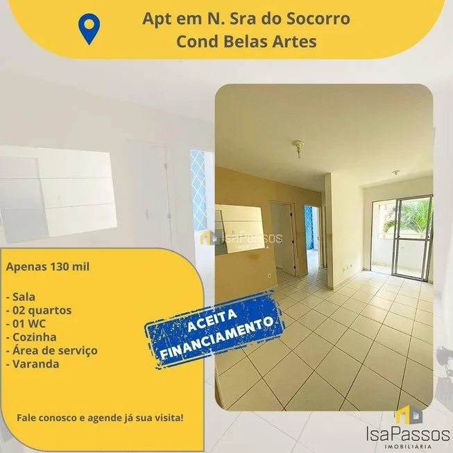 Foto 1 de Apartamento com 2 Quartos à venda, 60m² em Sao Bras, Nossa Senhora do Socorro