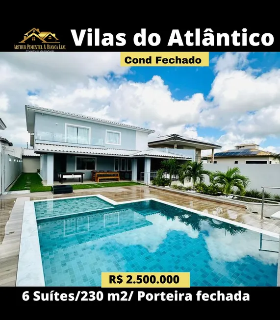 Foto 1 de Casa de Condomínio com 6 Quartos à venda, 230m² em Vilas do Atlantico, Lauro de Freitas