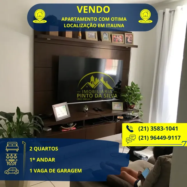 Foto 1 de Apartamento com 2 Quartos à venda, 60m² em Itaúna, São Gonçalo