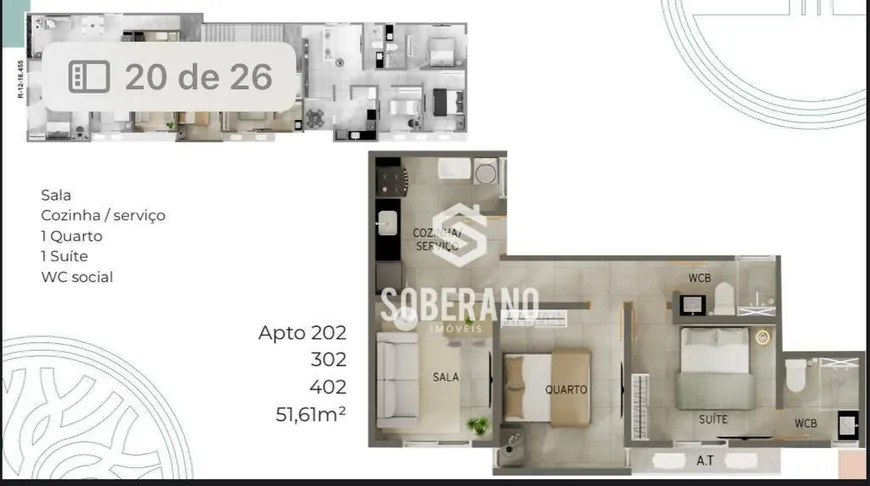 Foto 1 de Apartamento com 2 Quartos à venda, 51m² em Bancários, João Pessoa