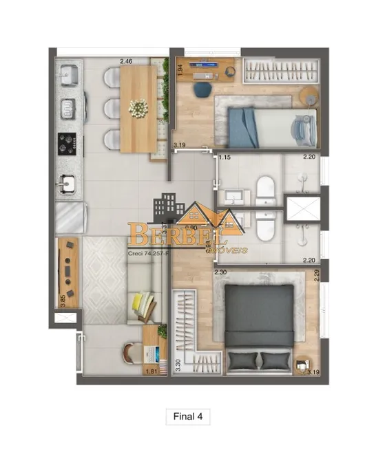 Foto 1 de Apartamento com 2 Quartos à venda, 41m² em Vila Guilhermina, São Paulo
