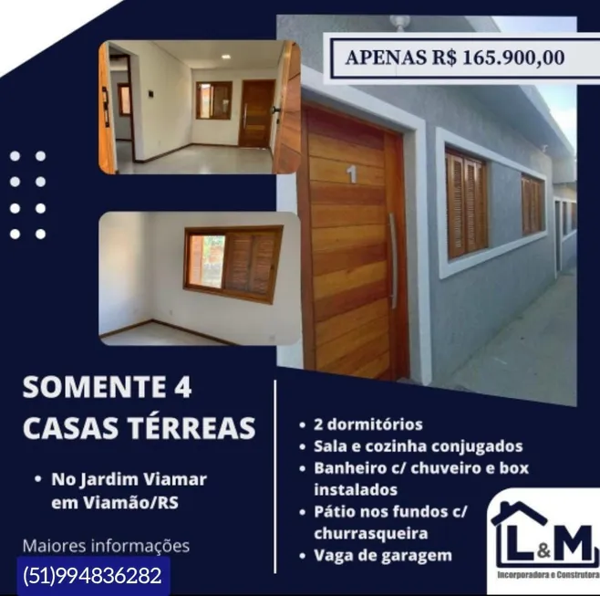 Foto 1 de Casa de Condomínio com 2 Quartos à venda, 60m² em Jardim Viamar, Viamão