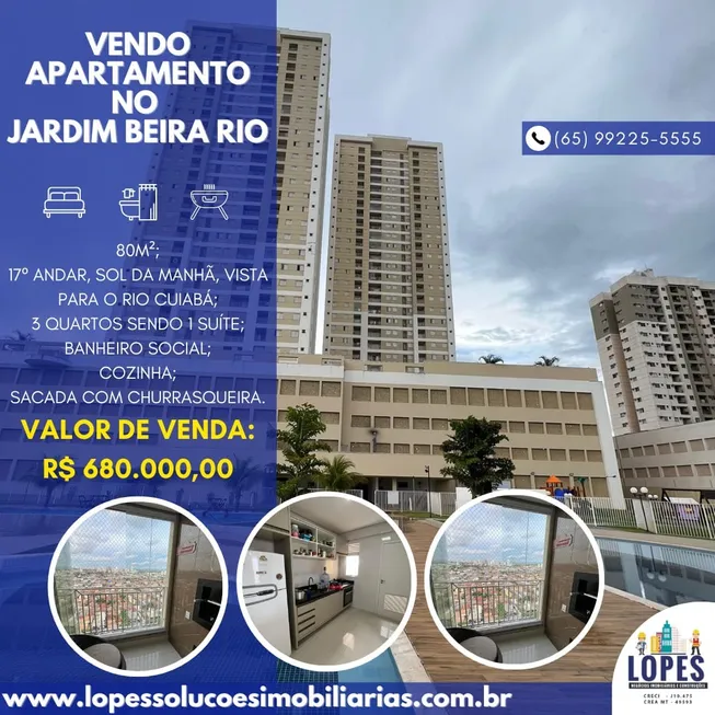 Foto 1 de Apartamento com 3 Quartos à venda, 80m² em Jardim Europa, Cuiabá