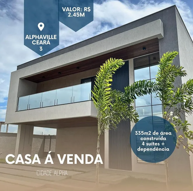 Foto 1 de Casa de Condomínio com 4 Quartos à venda, 335m² em Cidade Alpha, Eusébio
