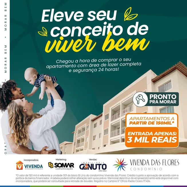 Foto 1 de Apartamento com 3 Quartos à venda, 61m² em Aeroporto, Juazeiro do Norte