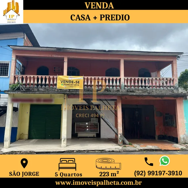 Foto 1 de Casa com 5 Quartos à venda, 223m² em São Jorge, Manaus