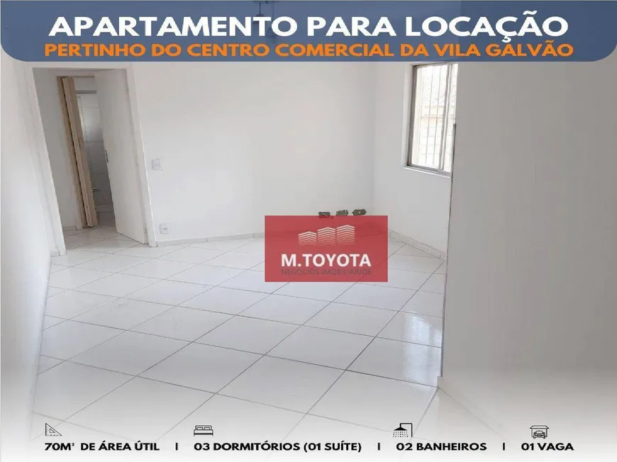 Foto 1 de Apartamento com 3 Quartos para alugar, 70m² em Vila Galvão, Guarulhos