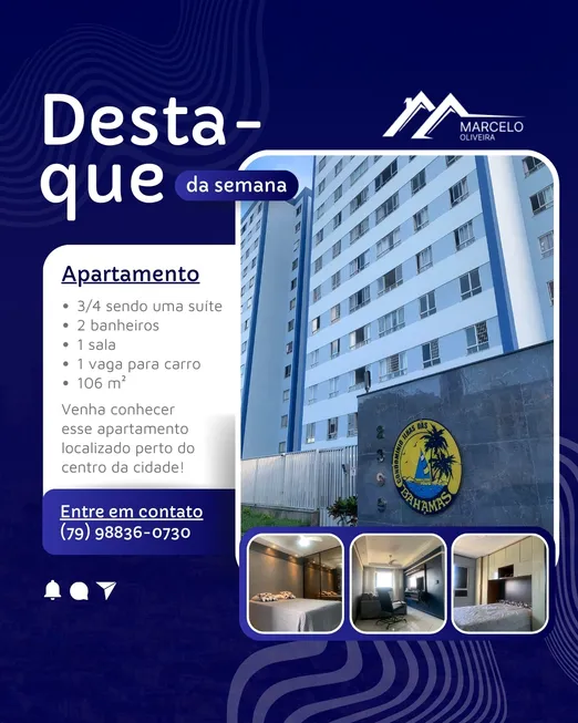 Foto 1 de Apartamento com 3 Quartos à venda, 106m² em Ponto Novo, Aracaju