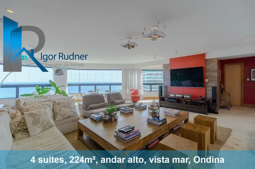 Foto 1 de Apartamento com 4 Quartos à venda, 224m² em Ondina, Salvador