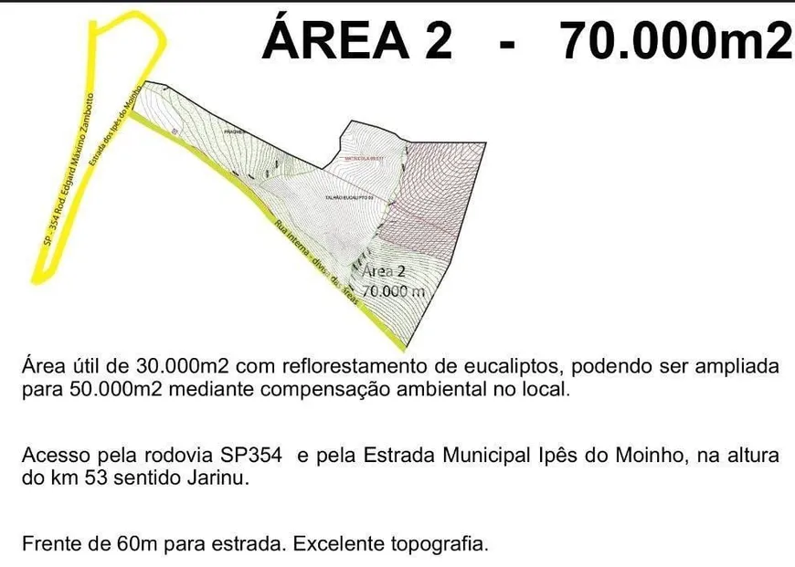 Foto 1 de Lote/Terreno à venda, 70000m² em Moinho, Campo Limpo Paulista