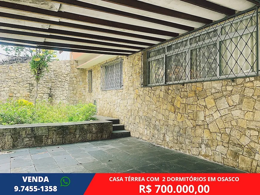 Foto 1 de Casa com 2 Quartos à venda, 300m² em Jardim das Flores, Osasco