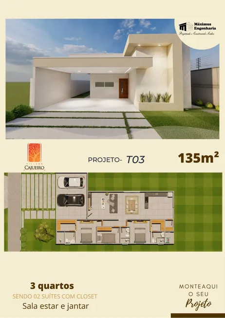 Foto 1 de Casa de Condomínio com 3 Quartos à venda, 135m² em Parque Alvorada, Timon