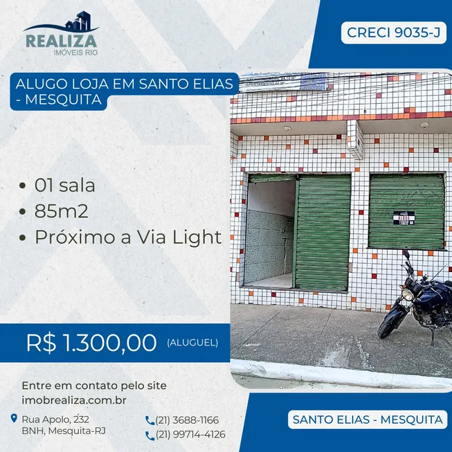 Foto 1 de Ponto Comercial para alugar, 85m² em Santo Elias, Mesquita