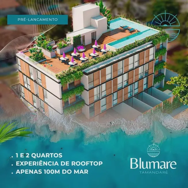 Foto 1 de Apartamento com 1 Quarto à venda, 22m² em Praia dos Carneiros, Tamandare