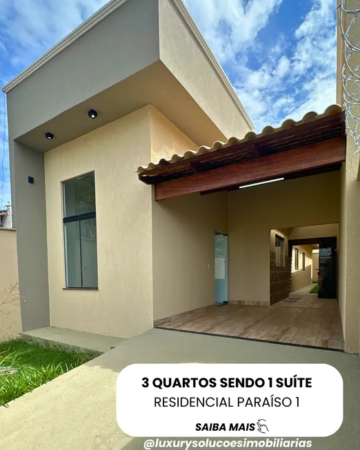 Foto 1 de Casa com 3 Quartos à venda, 110m² em Residencial Paraiso, Senador Canedo