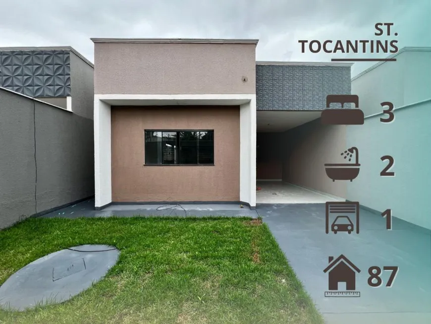 Foto 1 de Casa com 3 Quartos à venda, 88m² em Setor Tocantins, Aparecida de Goiânia