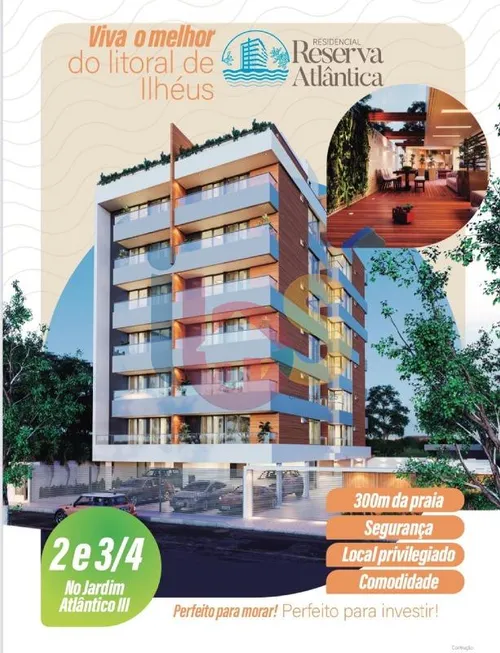 Foto 1 de Apartamento com 2 Quartos à venda, 62m² em Jardim Atlântico, Ilhéus