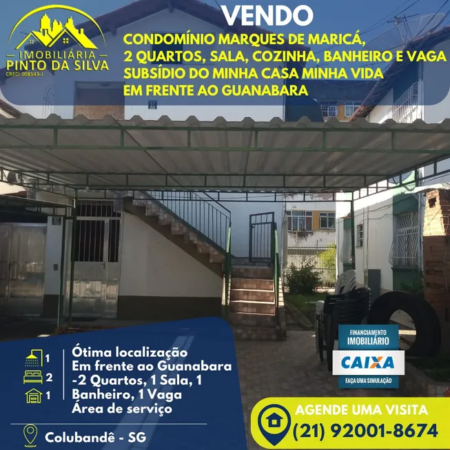 Foto 1 de Apartamento com 2 Quartos à venda, 55m² em Colubandê, São Gonçalo