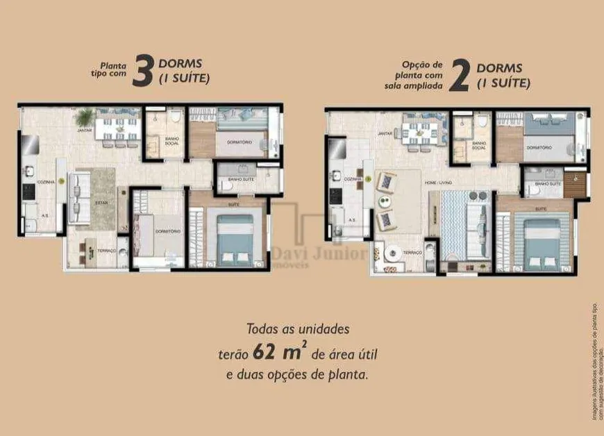 Foto 1 de Apartamento com 3 Quartos à venda, 62m² em Vila Trujillo, Sorocaba