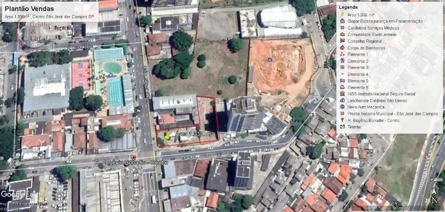 Foto 1 de Lote/Terreno à venda, 1330m² em Centro, São José dos Campos