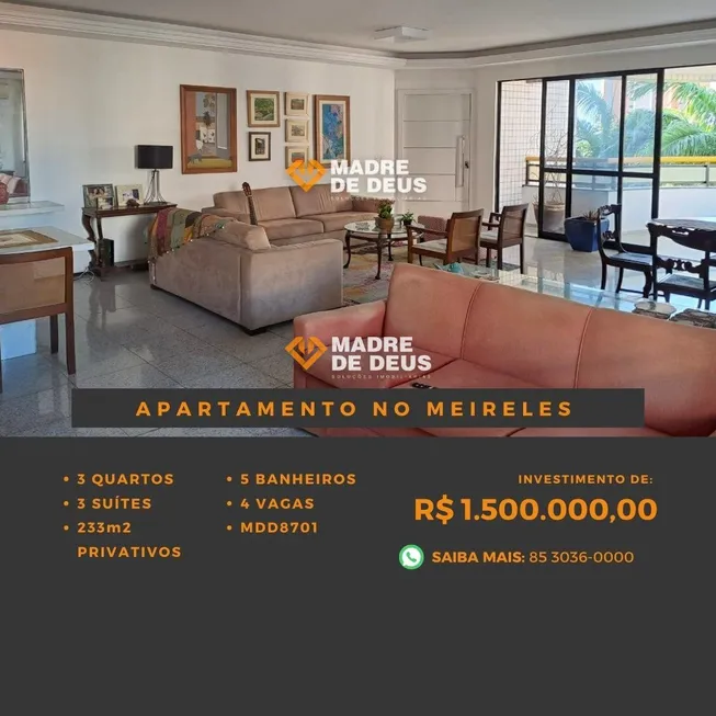 Foto 1 de Apartamento com 3 Quartos à venda, 234m² em Meireles, Fortaleza