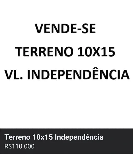 Foto 1 de Lote/Terreno à venda, 150m² em Vila Independência, Bauru