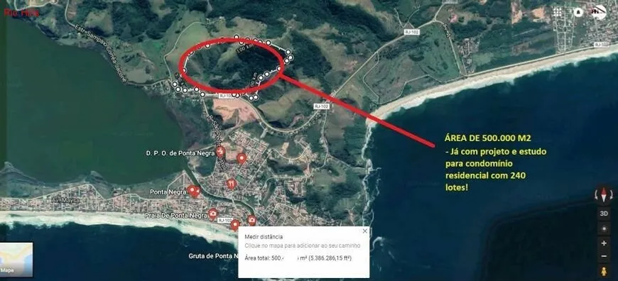 Foto 1 de Lote/Terreno à venda, 500000m² em Ponta Negra, Maricá