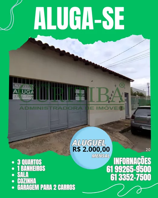 Foto 1 de Casa com 3 Quartos para alugar, 80m² em Taguatinga Sul, Brasília