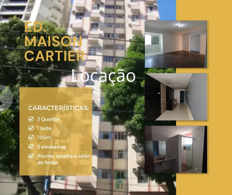 Foto 1 de Apartamento com 3 Quartos para alugar, 125m² em Nazaré, Belém