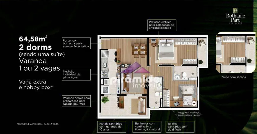 Foto 1 de Apartamento com 2 Quartos à venda, 65m² em Parque Industrial, São José dos Campos