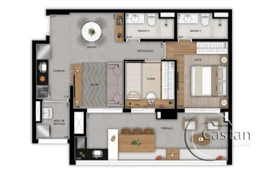 Foto 1 de Apartamento com 2 Quartos à venda, 77m² em Vila Prudente, São Paulo