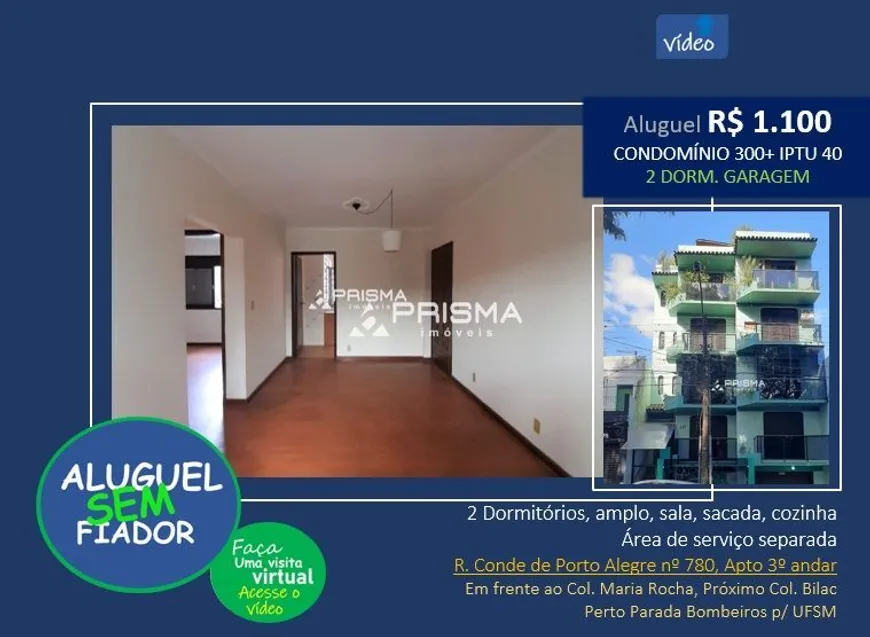 Foto 1 de Apartamento com 2 Quartos para alugar, 70m² em Nossa Senhora de Fátima, Santa Maria