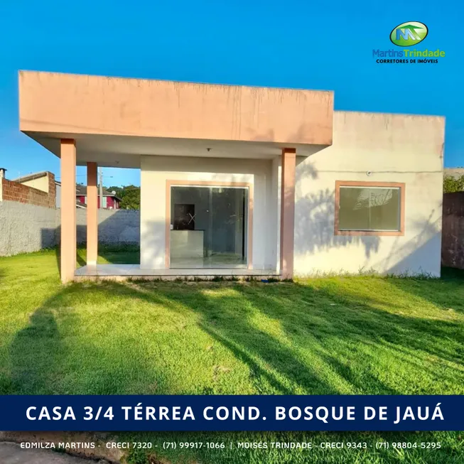 Foto 1 de Casa de Condomínio com 3 Quartos à venda, 140m² em Jauá, Camaçari