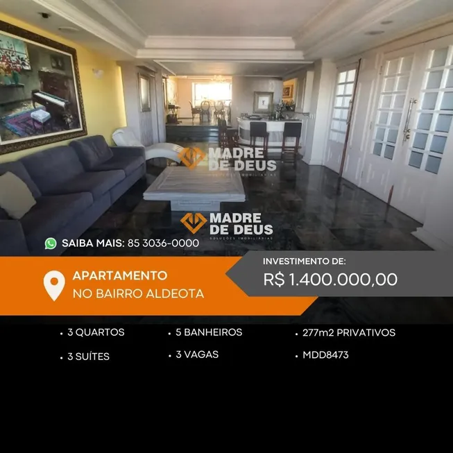 Foto 1 de Apartamento com 3 Quartos à venda, 277m² em Aldeota, Fortaleza