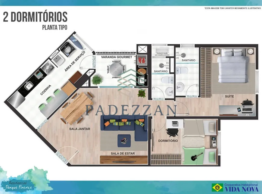 Foto 1 de Apartamento com 2 Quartos à venda, 81m² em Água Morna, Embu das Artes