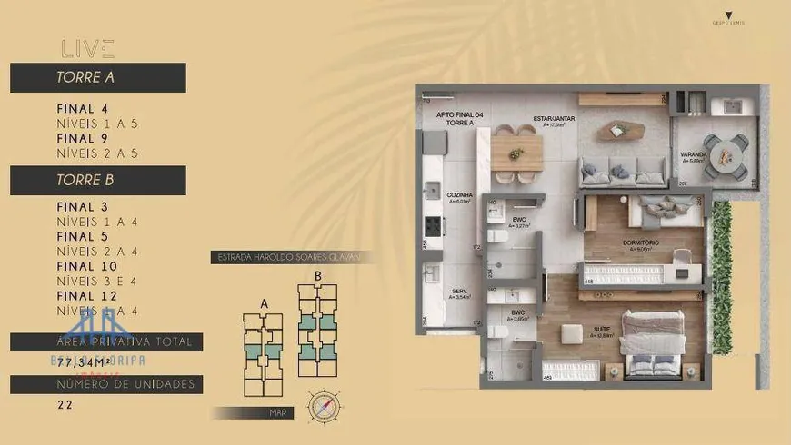 Foto 1 de Apartamento com 2 Quartos à venda, 77m² em Cacupé, Florianópolis